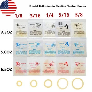 US Dental Orthodontic Rubber Bands Ortho Elastics Latex Brace 3.5 5.0 6.5 OZ - Picture 1 of 12