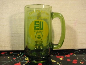 Erie Chapter of Credit Unions 1974 Anniversary Commemorative Green Beer Mug - Picture 1 of 4