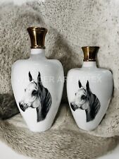 Set of 2 Handcrafted Decorative Vintage White Iron Horse Flower Vase- Home Decor