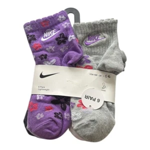 Nike 6 Pack Floral Quarter Sock GN1093-P63 Youth 10C-3Y - Picture 1 of 2