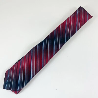 Lord Windsor Mens Tie Necktie Red Blue Diagonal Stripes Polyester - Image 1 of 4