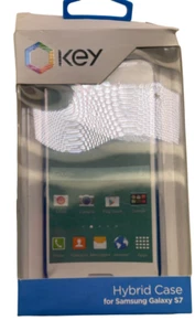 Key Hybride Étui pour Samsung Galaxy S7, Transparent/Bleu - Photo 1 sur 6