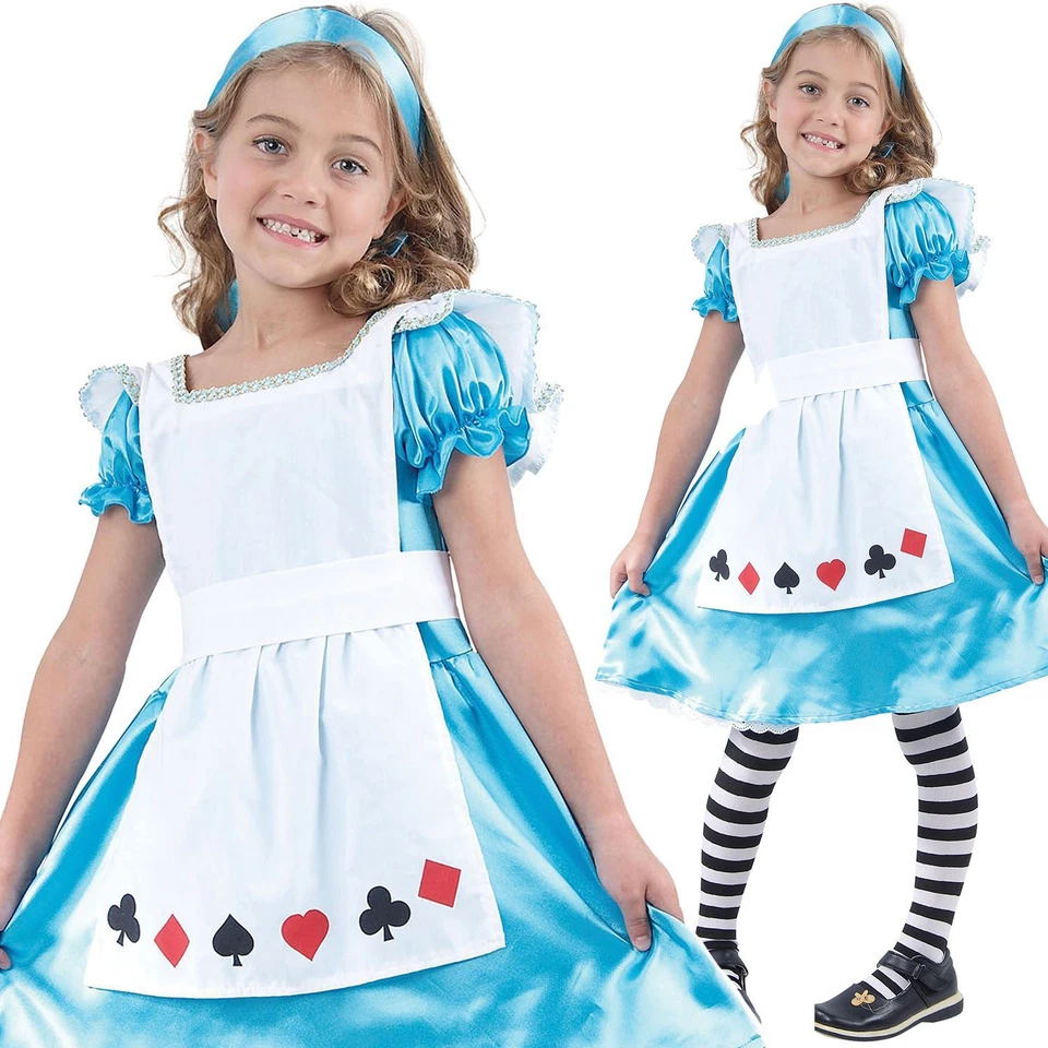 Girls Fairytale Alice Wonderland Costume Fancy Dress Book Week Child Kids Outfit - Image 1 of 1
