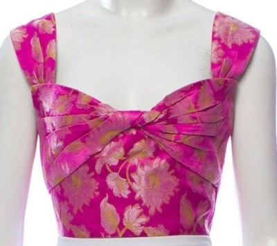 Blusa Prada Rosa Fucsia Plisada Top Sin Mangas Talla Mediana 8 44 NUEVA Nueva con Etiquetas Foto 1 de 4