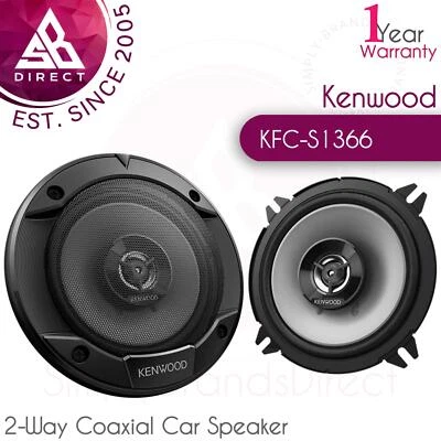 Kenwood KFC-S1366 2-Way Coaxial Car DoorShelf Audio Speaker│260W│4Ω│Black - Image 1 of 2
