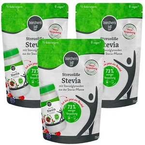 3x 75g Borchers Stevia Streusüße Stevia Pflanze Vegan Steviolglycosiden - Bild 1 von 3