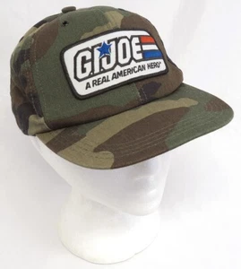 Vintage 1980s Youth Snapback Hat GI JOE AMERICAN HERO Patch Camo US Army Soldier - Picture 1 of 3