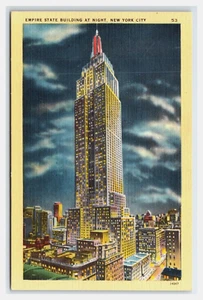 Lino de noche del Empire State Building de Nueva York sin publicar - Imagen 1 de 3