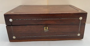 Antique rosewood box with mother of pearl inlay - for restoration - Picture 1 of 11