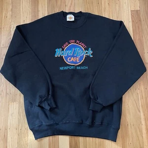 VTG Hard Rock Cafe Sweatshirts Black Women’s Size L Made In USA - Picture 1 of 6