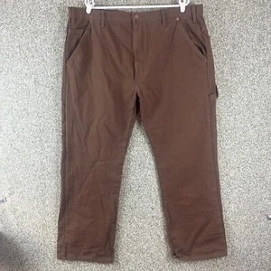 Dickies Pants Lined Mens 42X30 Brown Duck Carpenter Straight Flanneled NWT - Picture 1 of 10
