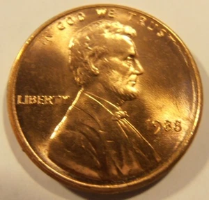 1988 P LINCOLN CENT - BU Münze aus einer schönen Rolle - Bild 1 von 7