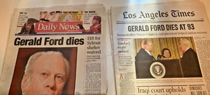 LOS ANGELES TIMES & DAILY NEWS DEC. 27 2006 NEWSPAPERS GERALD FORD DIES - Picture 1 of 10