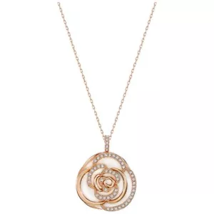 NIB Swarovski Crystal Rose Flower Pendant Necklace Small Rose Gold 5187542 - Picture 1 of 3