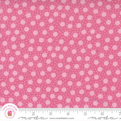 Moda PICNIC POP 22437 15 Pink Polka Dots  ME & MY SISTER Quilt Fabric - Image 1 of 4