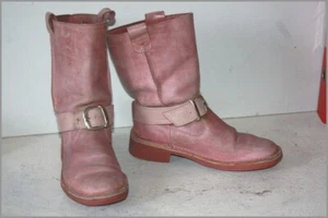 KICKERS Mi bottes Cuir Rose T 37 BON ETAT - Imagen 1 de 7