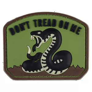 Don't Tread On Me Marrone PVC Patch 3D Tattico Badge Gancio #22 - Foto 1 di 3
