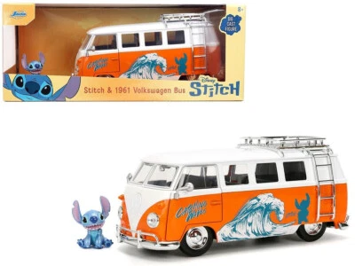1961 VOLKSWAGEN BUS & STITCH FIGURE "DISNEY'S STITCH" 1/24 MODEL JADA 36340-P7 - Image 1 of 4