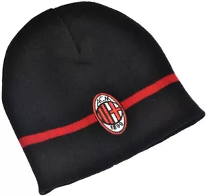 AC MILAN Zuccotto Mütze Farbe Schwarz Einheitsgröße Logo Rot Schwarz - Bild 1 von 1