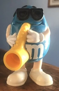 Vintage Blue Sax Player M&M Süßigkeitenspender/Figur Burger King Kinder Mahlzeit Spielzeug - Bild 1 von 6