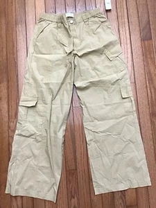 New Pacsun Pants Womens Small Beige Cargo Low Rise Puddle Baggy Wide Leg (T3-7) - Picture 1 of 10