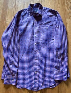 VINEYARD VINES SLIM FIT PINK & BLUE CHECK TUCKER SHIRT SIZE M Needs 2 Buttons - Picture 1 of 7