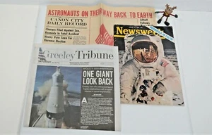 Set of 3 Moonwalk 1969 Newsweek Canon City Daily Record Greeley Tribune - Picture 1 of 8
