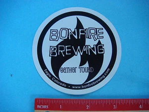 Bière Autocollant : Bonfire Brassage Co~ Aigle, Colorado ~ Fronce' Rond ~ Ouvert - Picture 1 of 1