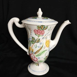 Blue Ridge Potteries Verna Schokoladenkanne Teekanne Kaffee handbemalt Vintage - Bild 1 von 11