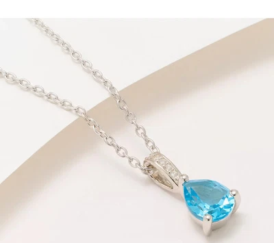 Collar de plata de ley con piedras preciosas de pera semipreciosa Affinity Gems Foto 1 de 2