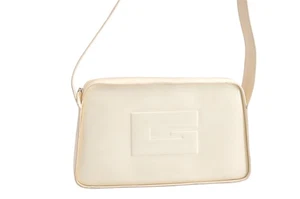 Auténtico GUCCI Vintage Bolso de Mano de Hombro Cartera Esmalte 0013031 Blanco Chatarra 4079N - Imagen 1 de 10
