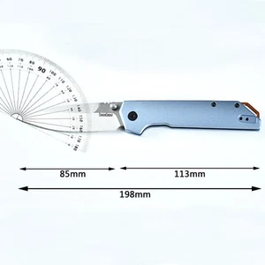 Cuchillo de acero D2 85 mm hoja 3,5 mm de grosor - mango de aluminio camping EDC - Imagen 1 de 12