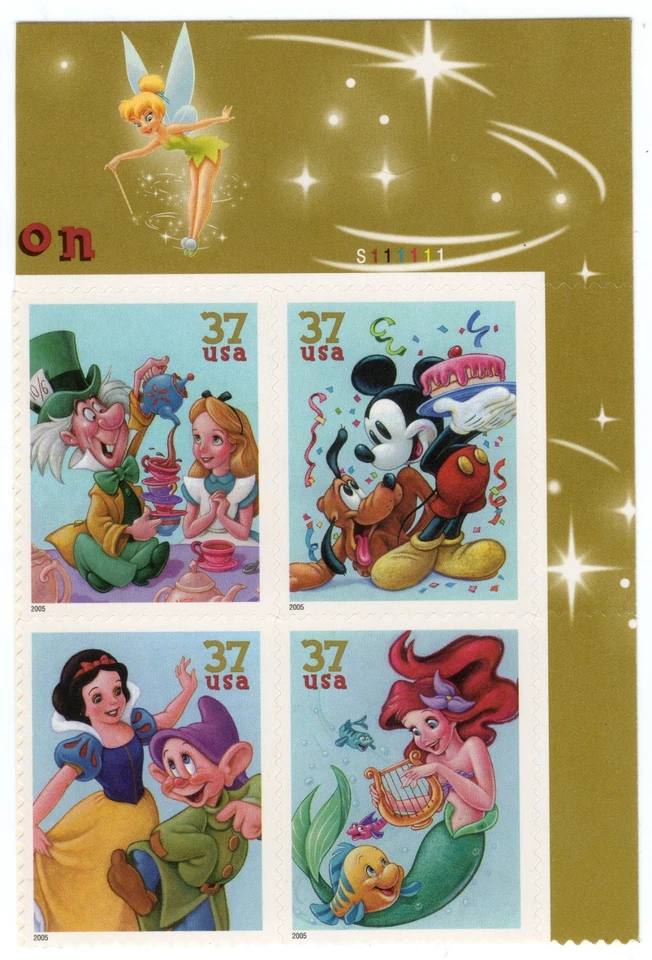 Scott #3915a Disney Celebration Plate Block of 4 Stamps - MNH UR - Image 1 of 1