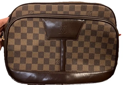 Bolso Bandolera Marrón a Cuadros - Bolso de Hombro de Viaje Inspirado en Diseñador - Equipaje de Mano Foto 1 de 4