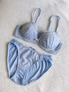 SANRIO Cinnamoroll Japanese limited embroidery wireless bra and panty set - Picture 1 of 14
