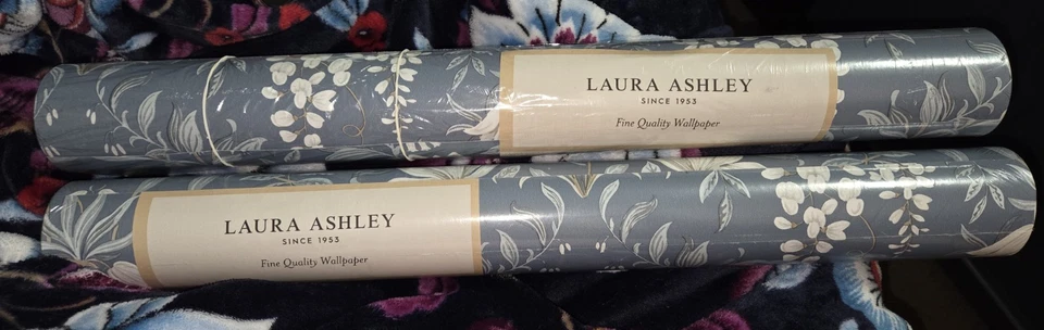 Laura Ashley Wallpaper Rolls Redbrook Dark Seaspray, 33"L x 20.5"W - Image 1 of 1