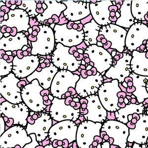 Tela de algodón para gatitos empacados Hello Kitty rosa con licencia BTHY por media yarda 79663 - Imagen 1 de 1