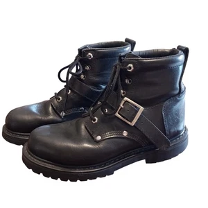 River Road Damen 9 Crossroads Schnalle Stiefel schwarz Motorradfahren Schnürung - Bild 1 von 8
