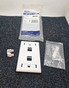 Belden AX102655 : Plaques frontales KeyConnect 2 ports encastrées monocouche blanc - Photo 1/14