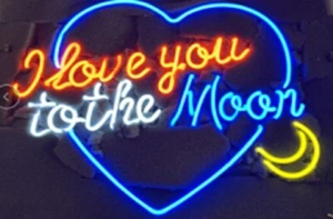 US STOCK 20"x16" I Love You To The Moon And Back Neon Sign Lamp Light Beer JY - Picture 1 of 1