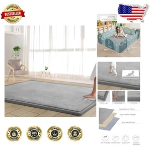 Stain Resistant 6’7” X 5’11” Non-Slip Baby Play Mat - Safe Soft Rug - Picture 1 of 9