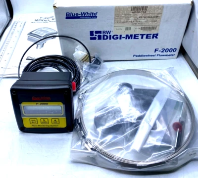 Blue-White F-2000 Paddlewheel Flowmeter Flow Monitoring System RTPB100A4GM1 NIB - Image 1 of 4