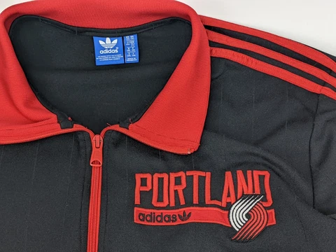 Adidas Track Jacket Portland Trailblazers Men’s 2XL Red/Black (Style 6807A) Cover