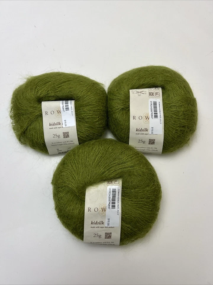 Rowan Kidsilk Haze #597 Green 70 Mohair 30 Silk Yarn Jelly 25g 229yds