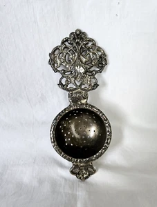 Antique German Silver Plate Ornate Tea Strainer - Picture 1 of 3