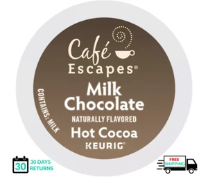 🆕☕ Cafe Escapes Milk Chocolate Hot Cocoa Keurig K-cups   - Picture 1 of 1