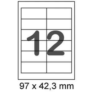 A4 Etiketten selbstklebend 97x42,3 mm – 12 pro Blatt für Internetmarke 50 Bl. - Bild 1 von 5