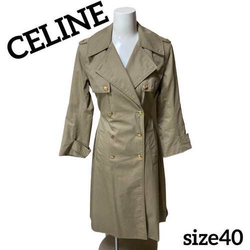 Trench coat CELINE taglia M vintage modello macadam con ferramenta oro di lusso
