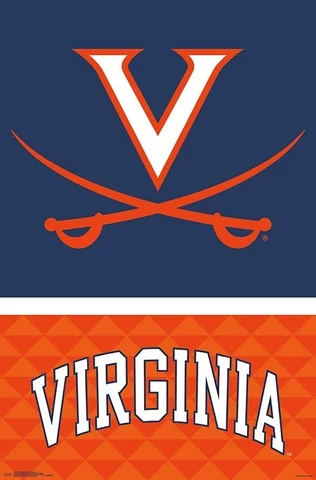 University of VIRGINIA CAVALIERS Official NCAA Team Logo Wall POSTER Cover