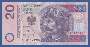 POLONIA / POLAND -- 20 ZLOTYCH 1994 ( 1995 ) -- UNC -- PREFIX FT -- PICK 174a . - Picture 1 of 4